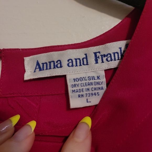 Anna and Frank pink silk top, large - Picture 4 of 4